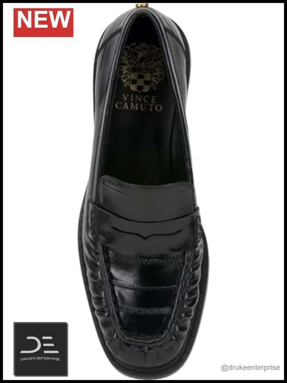 Faux Leather Block Heel Loafers Slip On 1.6